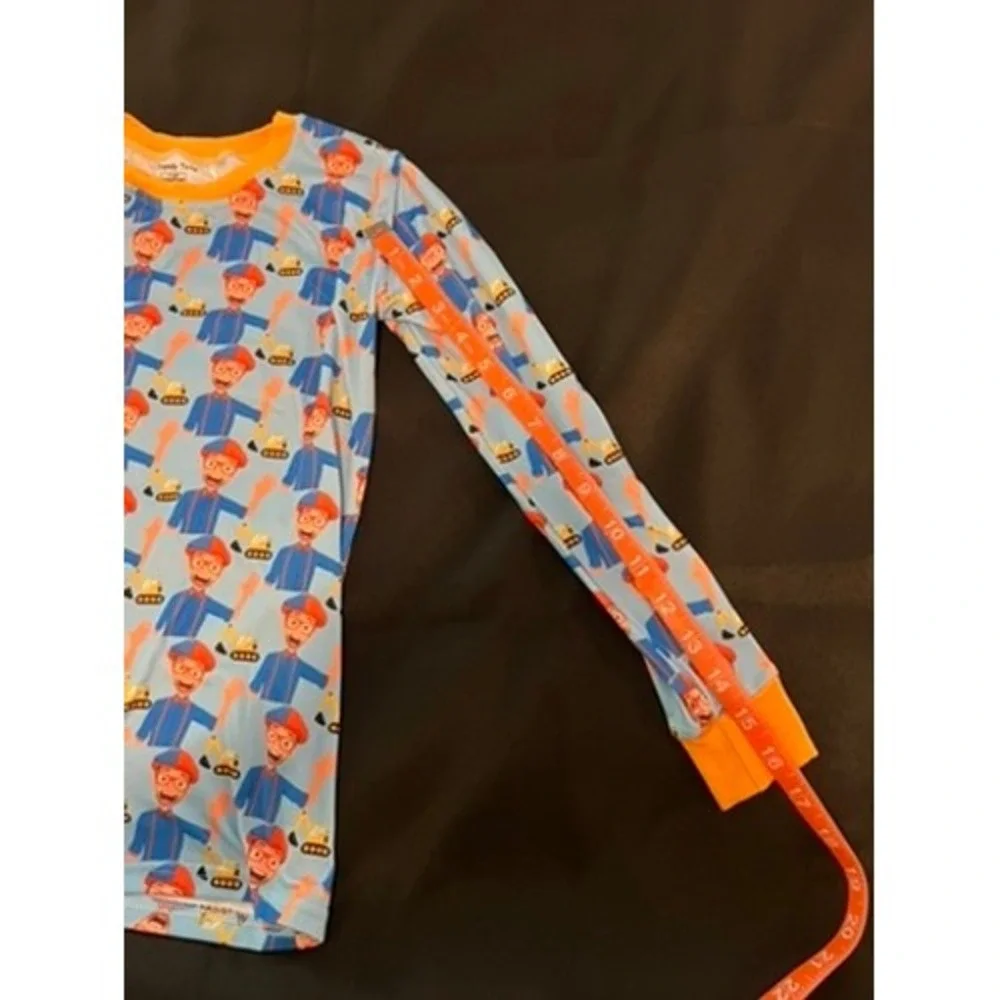 Trendy Tots Blippi Bamboo Pajamas Set Blue Orange Boys Size 7-8T Visco Sleepwear